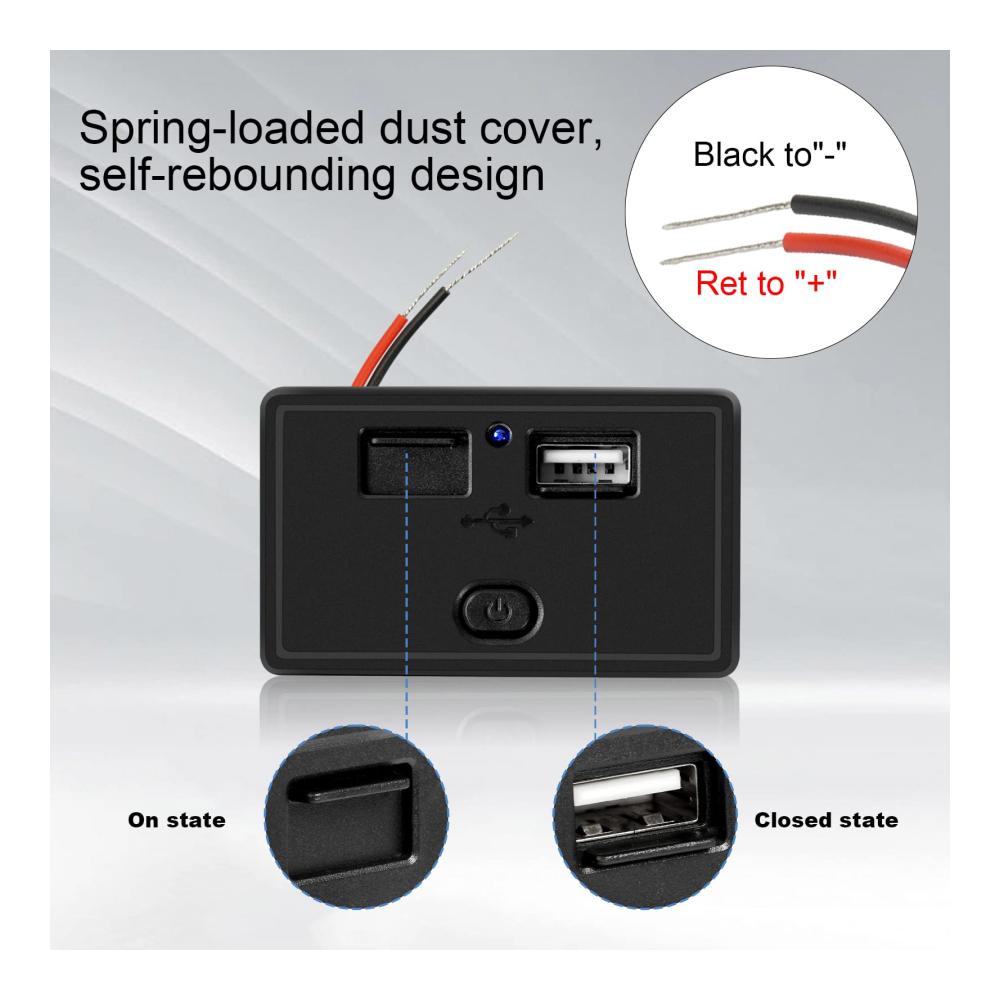 Hochleistungs Zigarettenanzünder USB Ladegerät - 2er Set 4.8A Dual USB Steckdose mit Schalter und LED 12V/24V USB Ladebuchse Panel für Wohnmobil SUV LKW Boot. Blitzschnelles Laden unterwegs