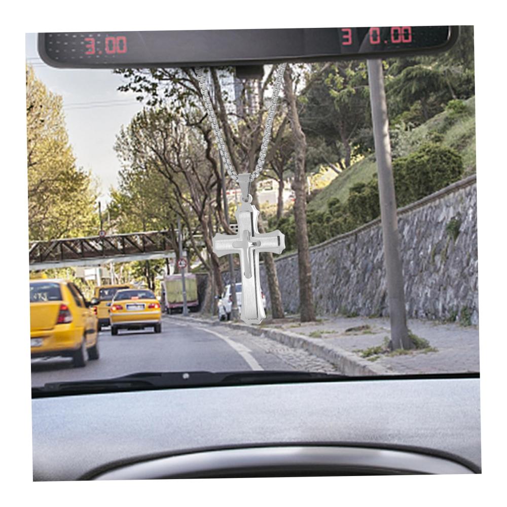 Innenspiegel Auto-Kreuz-Spiegelanhänger Kreuz-Anhänger Dekoration für den Autoinnenraum | Hängende Verzierung für den Rückspiegel | Auto Zubehör zum Aufhängen von Autospiegeln