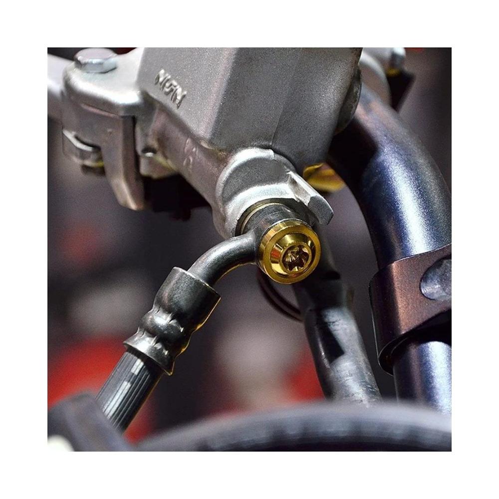Hochwertige Motorradschraube M10x1.0 24mm Pitch für Brembo Bremsanlagen - Silber 1 | Befestigung für Bremsschlauchleitungszylinder - Langlebiges Zubehör für Motorradbremsen