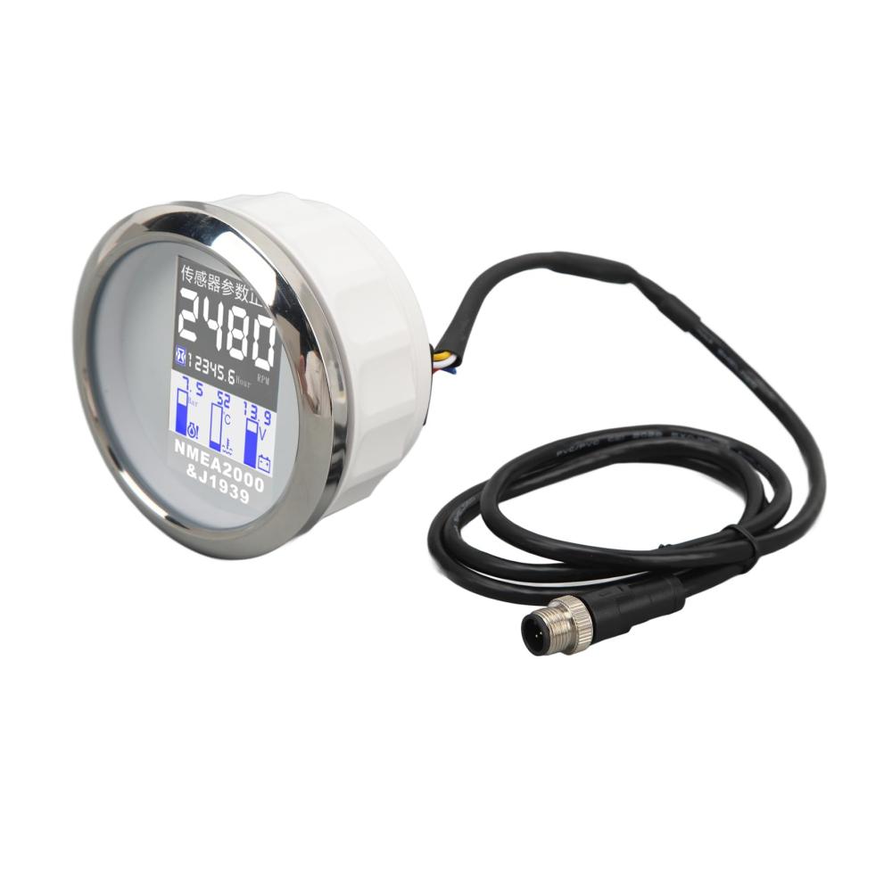 Instrumentenblöcke 85mm für Wohnmobile Yachten & Autos | NMEA2000 J1939 | Wassertemperatur Öldruck Spannung | Weißes Zifferblatt | Präzise Messungen & einfache Integration