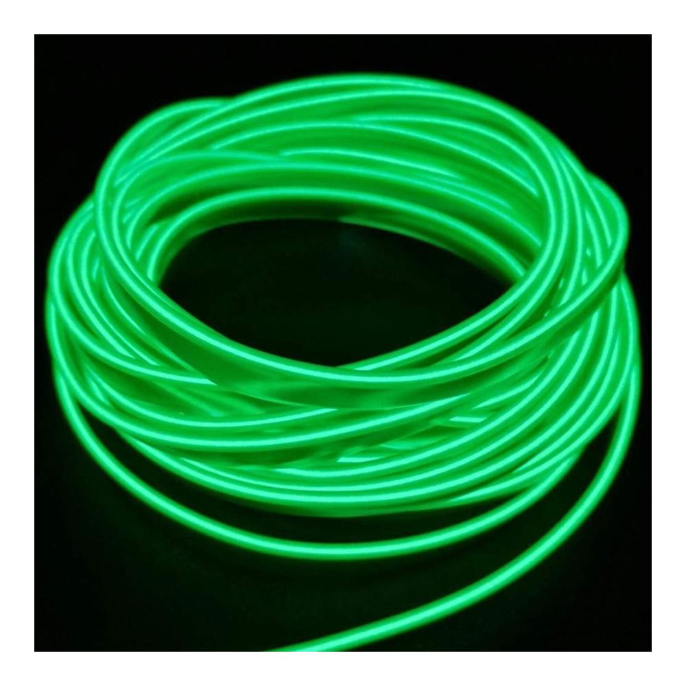 LED Innenbeleuchtung 5m Grüner EL-Draht für Weihnachtsfeier Kostüm Cosplay & Festival Dekoration - Elektrolumineszenzdraht mit leuchtendem Strobing Effekt für Pub Ambiente