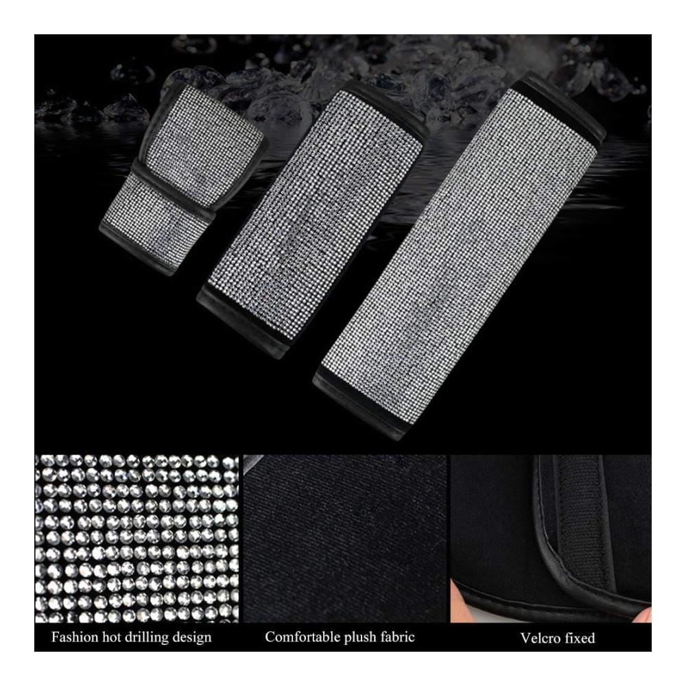Luxuriöse Bling Bling Gurtpolster - 2er Pack Glitzernde Diamant Strass Kristalle - Auto Schulterpolster mit Glamourösem Bling Bling Dekor - Universal Fit - Perfektes Accessoire für stilbewusste Frauen