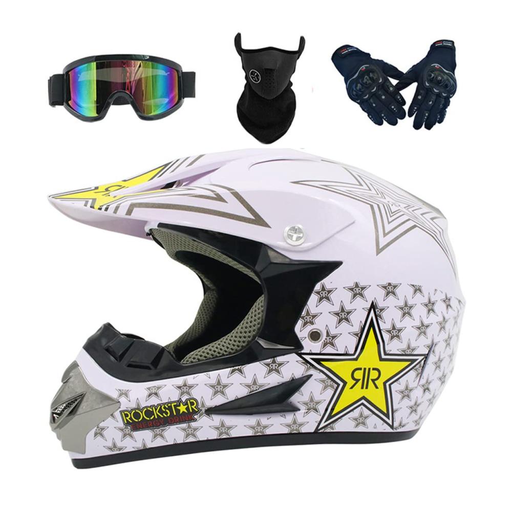 Motocrosshelm MTB Fullface Kinder Erwachsener Downhill Helm für Motorrad Mountainbike - Weiß S - Hochleistungs-Schutz für Ihre Offroad-Abenteuer