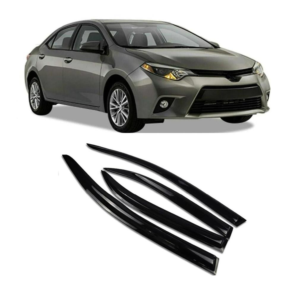 Auto Windabweiser Visier Sonnen- und Regenschutz für Toyota Corolla 2014–2018 | Seitenfenster Deflektor Autofenster Schutz | Premium Qualität und Passform | Einfache Montage | Verbessertes Fahrerlebnis