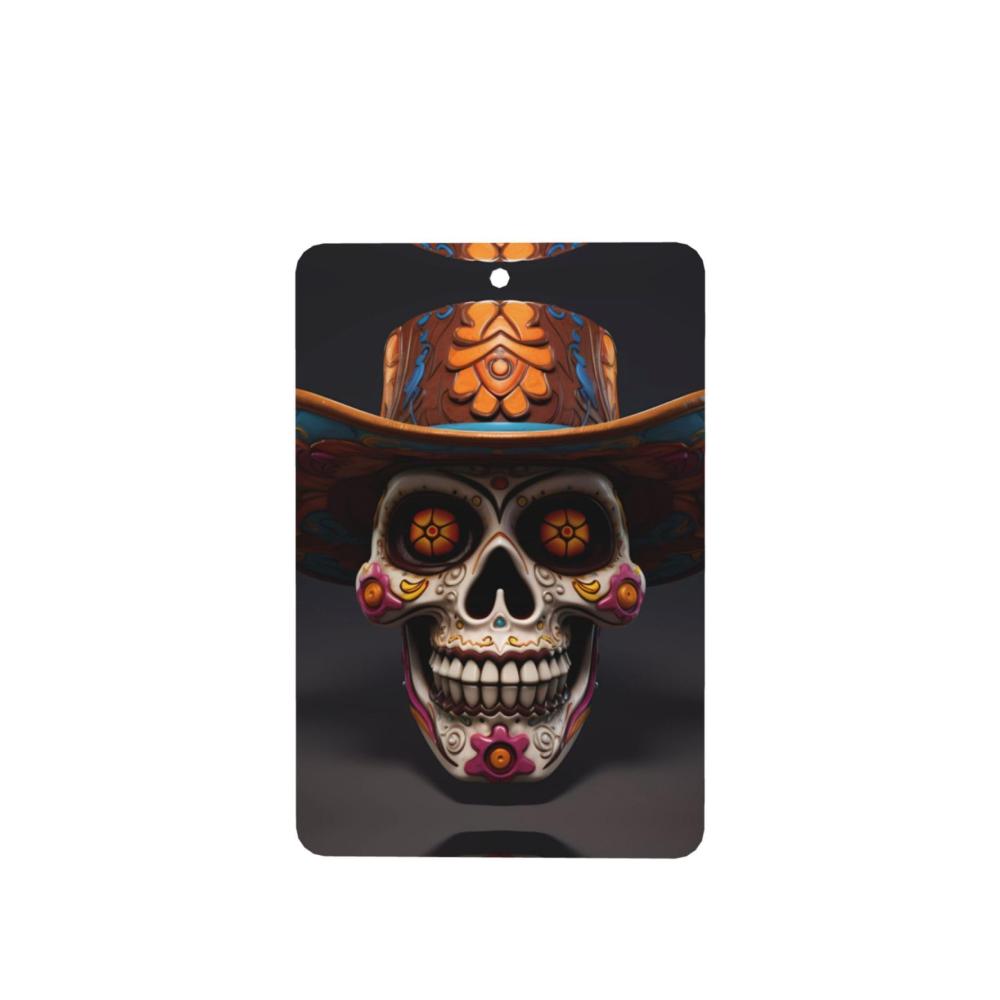 6er-Pack Mexikanische Halloween-Totenkopf-Bild rechteckig Lufterfrischer Frische und Stil für Auto Kleiderschrank & Badezimmerdekoration