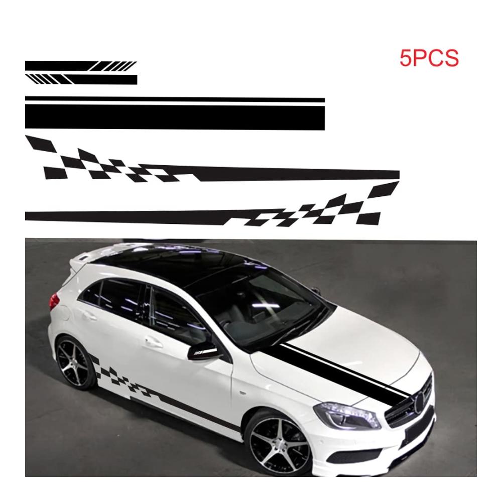 Entdecken Sie den Glanz Set von 5 Auto-Innenspiegel-Aufklebern für eine stylische Fahrt! Perfekt für Rennen und stilvolle Statements auf Ihrem Auto