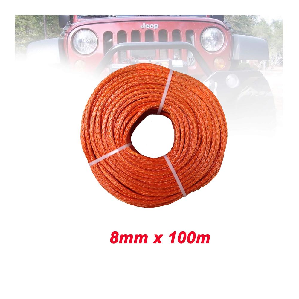 Hochwertiges Abschleppseil 8mm x 100m Schwarz – Synthetisches Winch Line Faserseil für 4WD ATV UTV & Bootsgewinnung – Offroad-Einsatzbereit! Schnelle und sichere Bergung