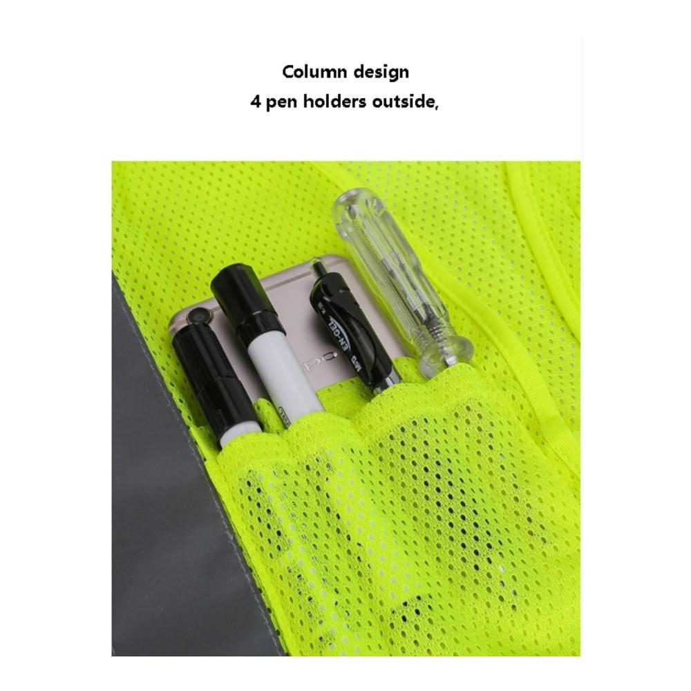 Sichtbare Sicherheit Warnweste mit 4 Taschen & reflektierenden Streifen - Ideal für Outdoor-Arbeiten & Polizeieinsätze im Verkehrsgeschehen - Hochsichtbar für maximale Sicherheit
