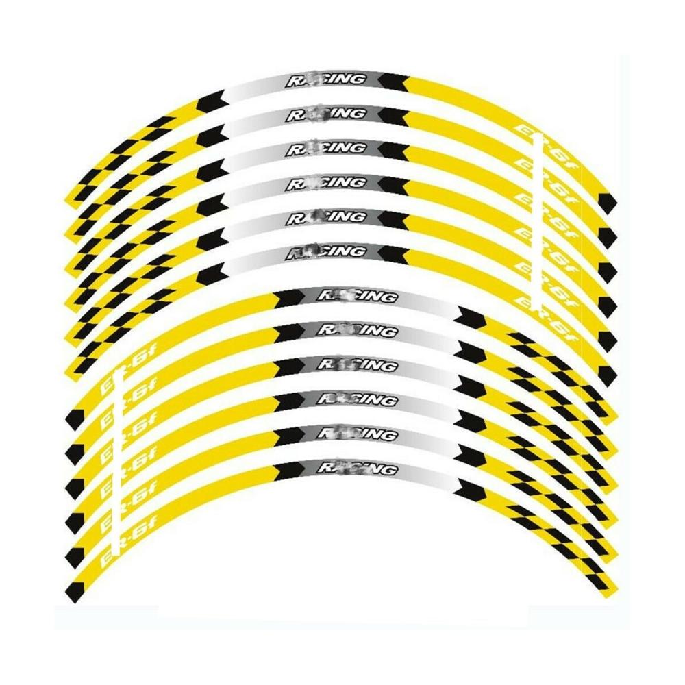 Attraktive Aufkleber & Magnete Motorrad 17 Felgenstreifen-Radband-Aufkleber für Kawasaki ER-6F EX650 2006-2016 (Farbe D