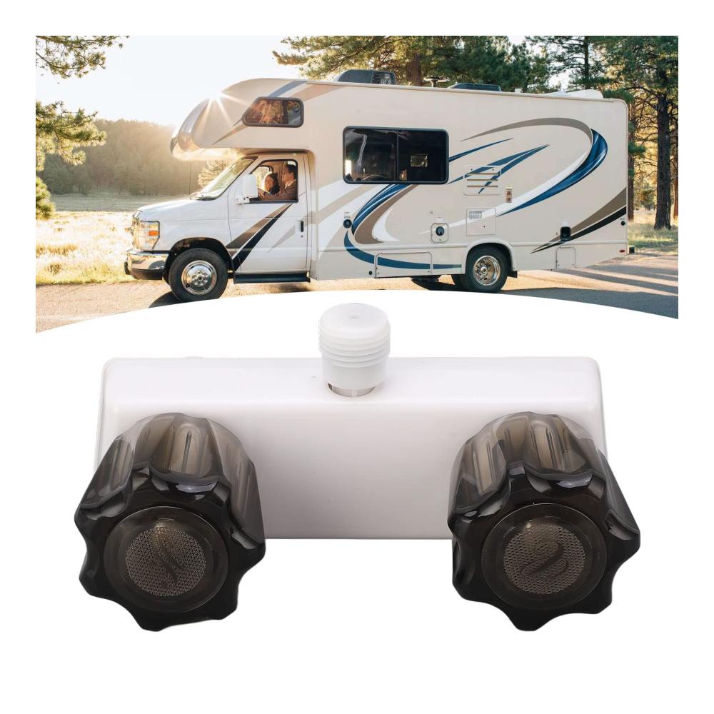 Hochwertige Wohnmobil-Duscharmatur – Mischventil-Umsteller mit 2 Knöpfen – Ersetzt Wohnwagen-Badezimmerarmaturen – Modernes Design für Ihr Wohnmobil – Weiß
