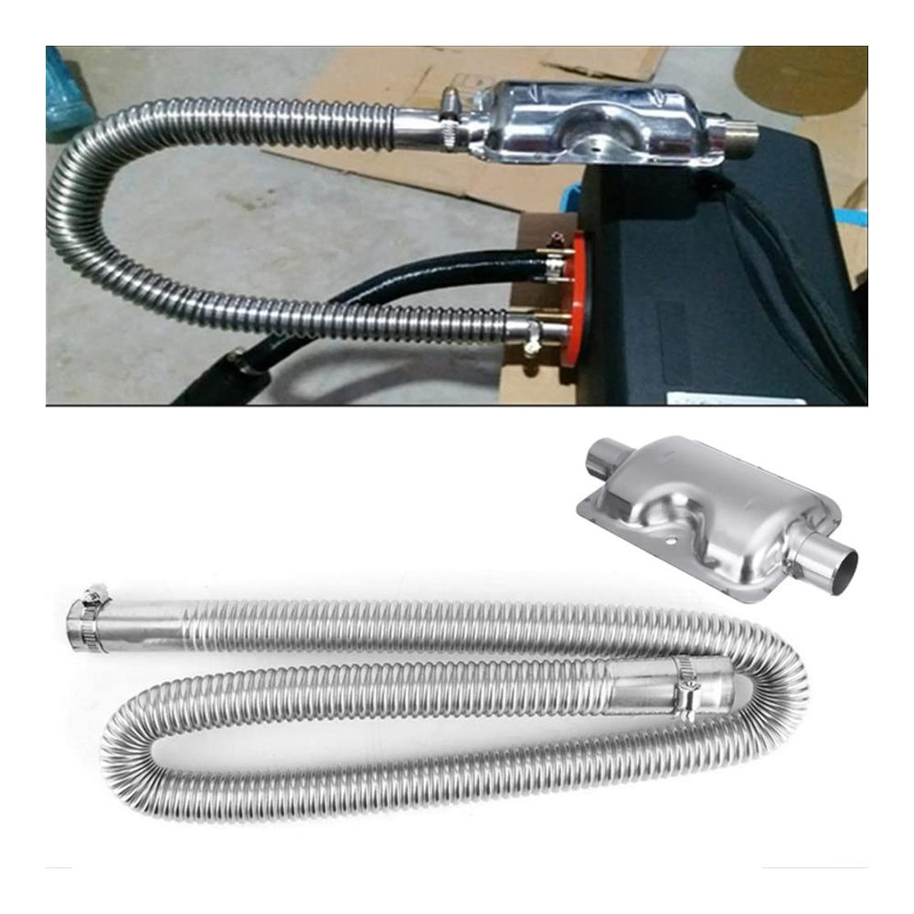 Hochwertiges Edelstahl-Abgasrohrset für Autoheizung und Auspuff | 150 cm | Effiziente Luftführung und Geräuschdämpfung | Diesel-Schalldämpfer-Zubehör | Ideal für Autoheizungslüftung