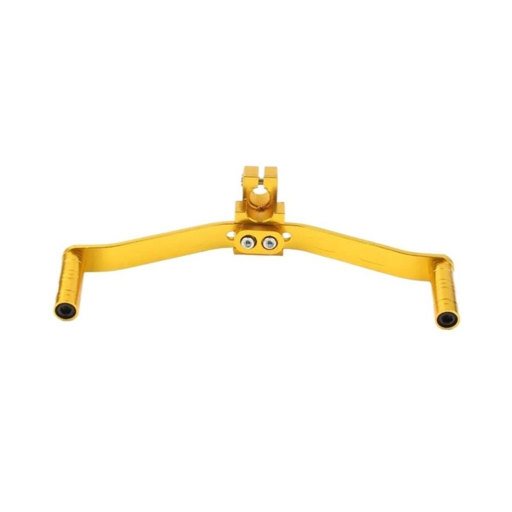 Hochwertiger Gold Schaltstabilisator für Motorräder | CNC Aluminiumlegierung | Verbesserte Schaltleistung | Dual Way Schalthebel Fußstütze Pedal | Langlebige Halterung inklusive