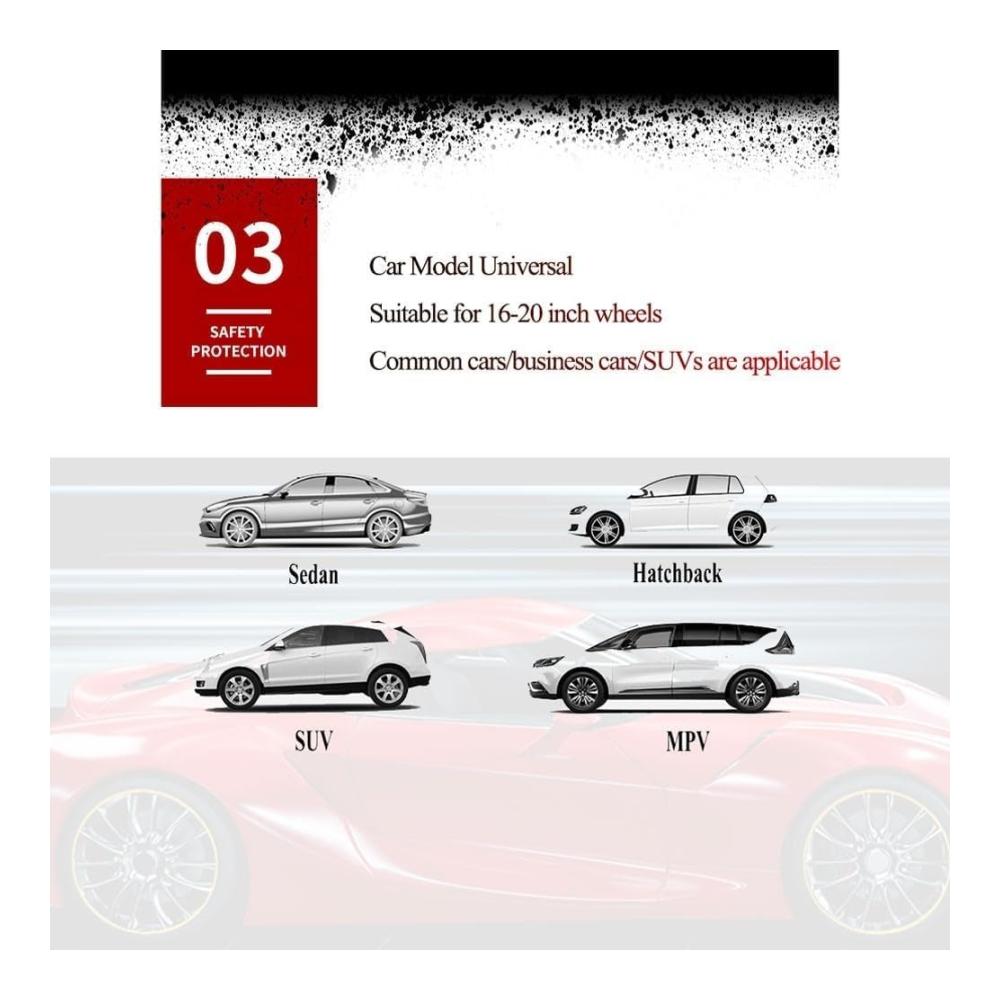 Felgenversiegelung & Felgenschutz für 16-20 Zoll Räder | 4er-Set Anti-Kollision & Kratzfest | Nabenschutzstreifen | Auto-Felgenschutzringe für optimalen Schutz