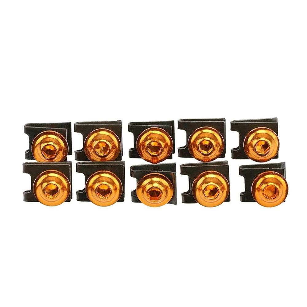 Schwingen Sie stilvoll durch mit 10x 6mm Universal Motorrad Verkleidungskörper Bolzen Roller Muttern Bolzen M6 Spire Geschwindigkeitsbefestigungsklammern Schraubfederbolzen Muttern (Farbname Gold 1