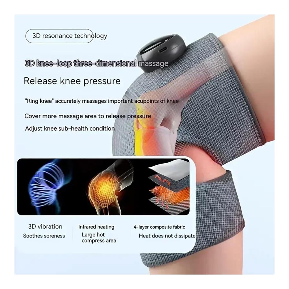 Erleben Sie ultimative Entspannung Vibrationsbeheiztes Knie-Massagegerät mit 3-in-1 Funktion für Schulter und Ellenbogen. 5 Heizmodi für anpassbaren Komfort und Knieschutz. Ideal für Schmerzlinderung und Regeneration