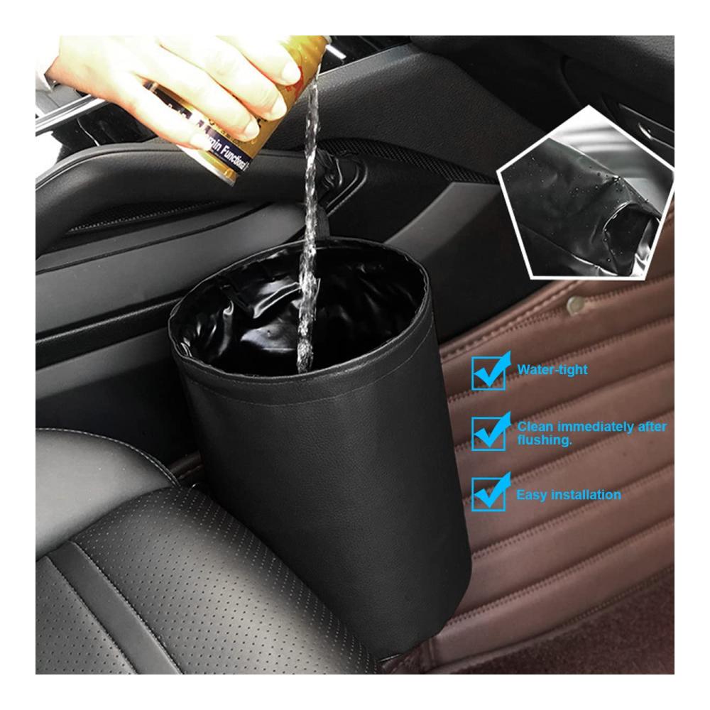Premium Kofferraumtaschen Set – Organizer & Mülleimer für Auto - Wasserdicht, Faltbar, Stylisch – Praktisches Zubehör für Fahrzeugreinigung und Organisation - Ideal für Reisen (Schwarz