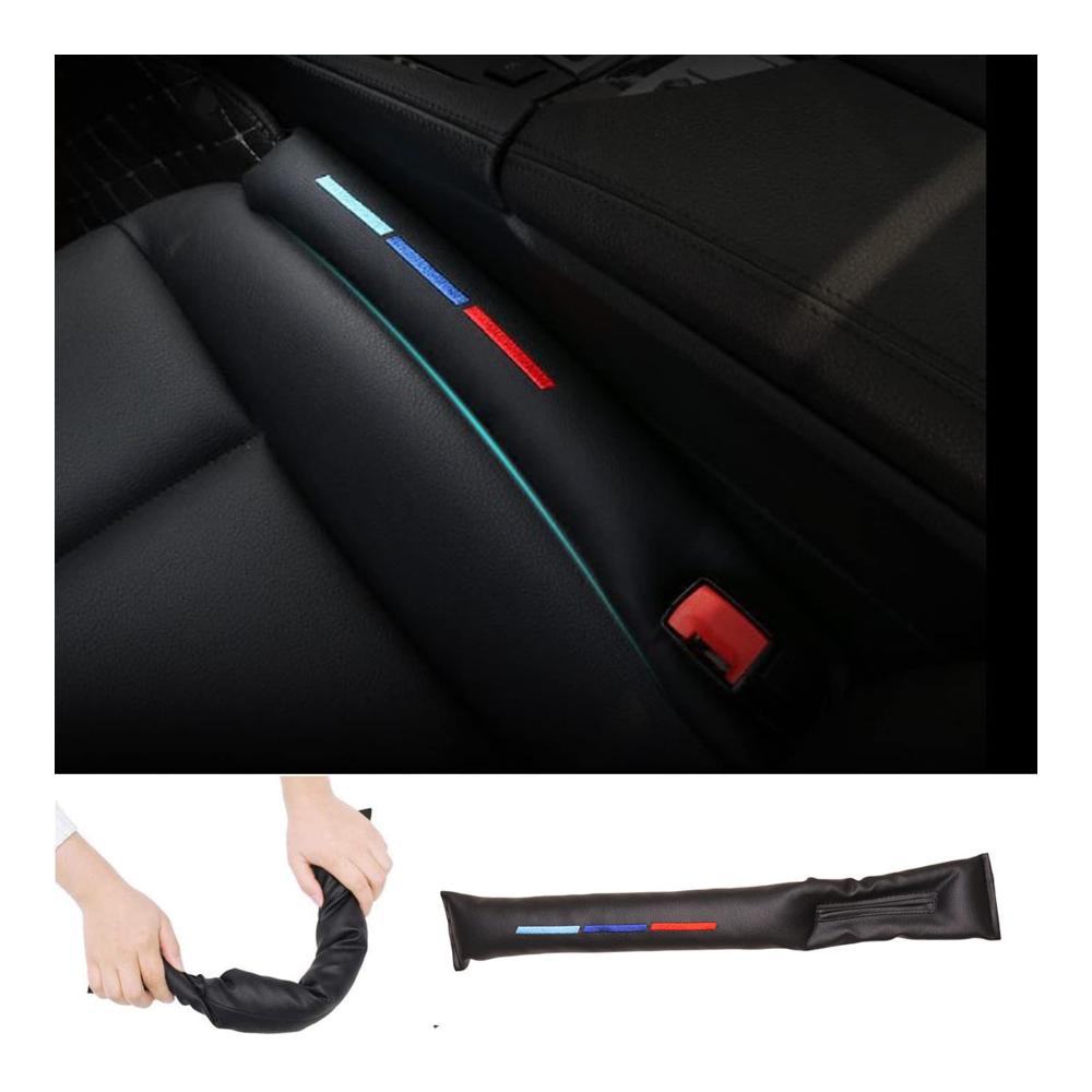 Entdecken Sie Eleganz und Funktionalität mit unserem exklusiven Zubehör Stilvoller Lückenfüller Auto – 2 Stück Universal Autositz Gap Stopper in Schwarzem Kunstleder mit Dreifarbig Streifen. Perfekter Auto Sitzlückenfüller für die meisten Modelle. Bereichern Sie Ihr Fahrerlebnis jetzt