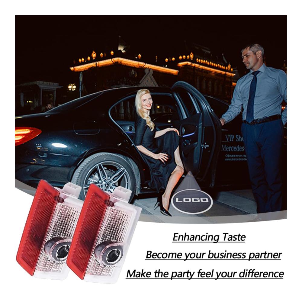 Unterbodenbeleuchtung Auto LED Licht Kompatibel für Mercedes Benz A/B/C/E/G/GL/M/AMG | 4 Stück Türbeleuchtung Einstiegsbeleuchtung Willkommen Logo Projektor | Verbesserte Autotür Licht Unterbodenbeleuchtung W205/W246/W176/W177/W2