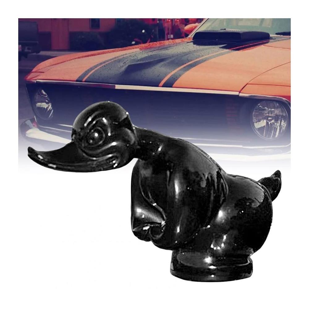 3D verchromte Wütende Enten-Kühlerfigur | Todessichere Ente | Schwarze Konvoi-Enten-Kühlerfigur | Lustiger Fronthauben-Autoaufkleber | Wütende Enten-Dekor-Verzierung für Auto (Schwarz) | Motorhauben Ente | Premium Enten-Dekor für Fronthauben