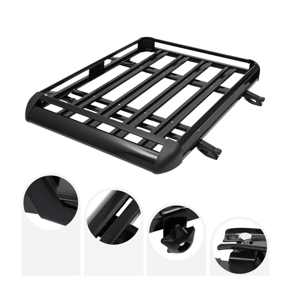 Dachträger Aluminium 130x100cm - Universal Dachkorb fürs Auto | Gepäckkorb mit einstellbarer Breite | Bis zu 68kg Belastbarkeit | Ideal für Gepäck Fracht und mehr! Entdecken Sie jetzt