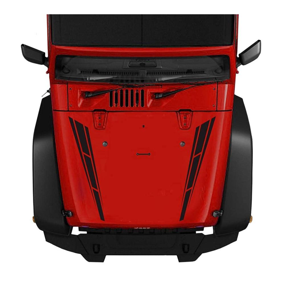 Auto Motorhaube Racing Karosserie Streifen Aufkleber Set - 2 Stück | Wasserdicht PVC | Sportliches Design für Körperseite Dekoration | Schwarz | Hochwertige Außenaufkleber | Ideal für Fahrzeugliebhaber