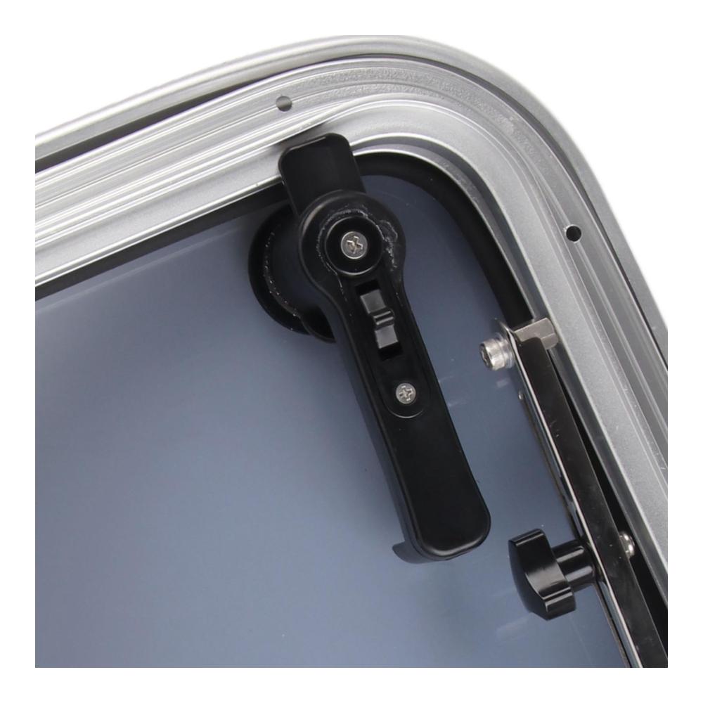 Premium Rauchgrau Ausziehbares Bullauge für Boot Yacht & Wohnmobil - Quadratisch 360 mm Länge & Breite - Hupen & Signalhörner sicher montieren