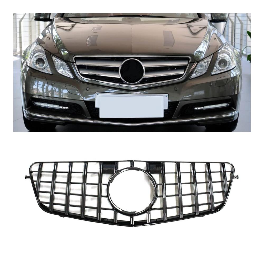 Front- & Kühlergrille | GT Style Grill für Mercedes-Benz E-Klasse W212 E200 E300 E350 E500 E550 | Schwarz Glänzend | Perfekte Passform | Verbessertes Styling | 2010–2013
