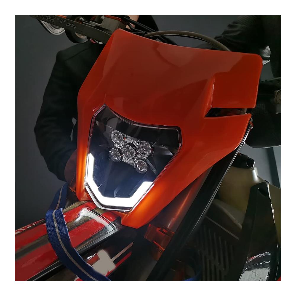 Hochleistungs-Frontscheinwerfer für Motorräder – LED Universal Scheinwerfer für EXC250 SX250 SXF250 EXC450 und mehr – Verbessern Sie Ihre Fahrsicherheit bei Tag und Nacht