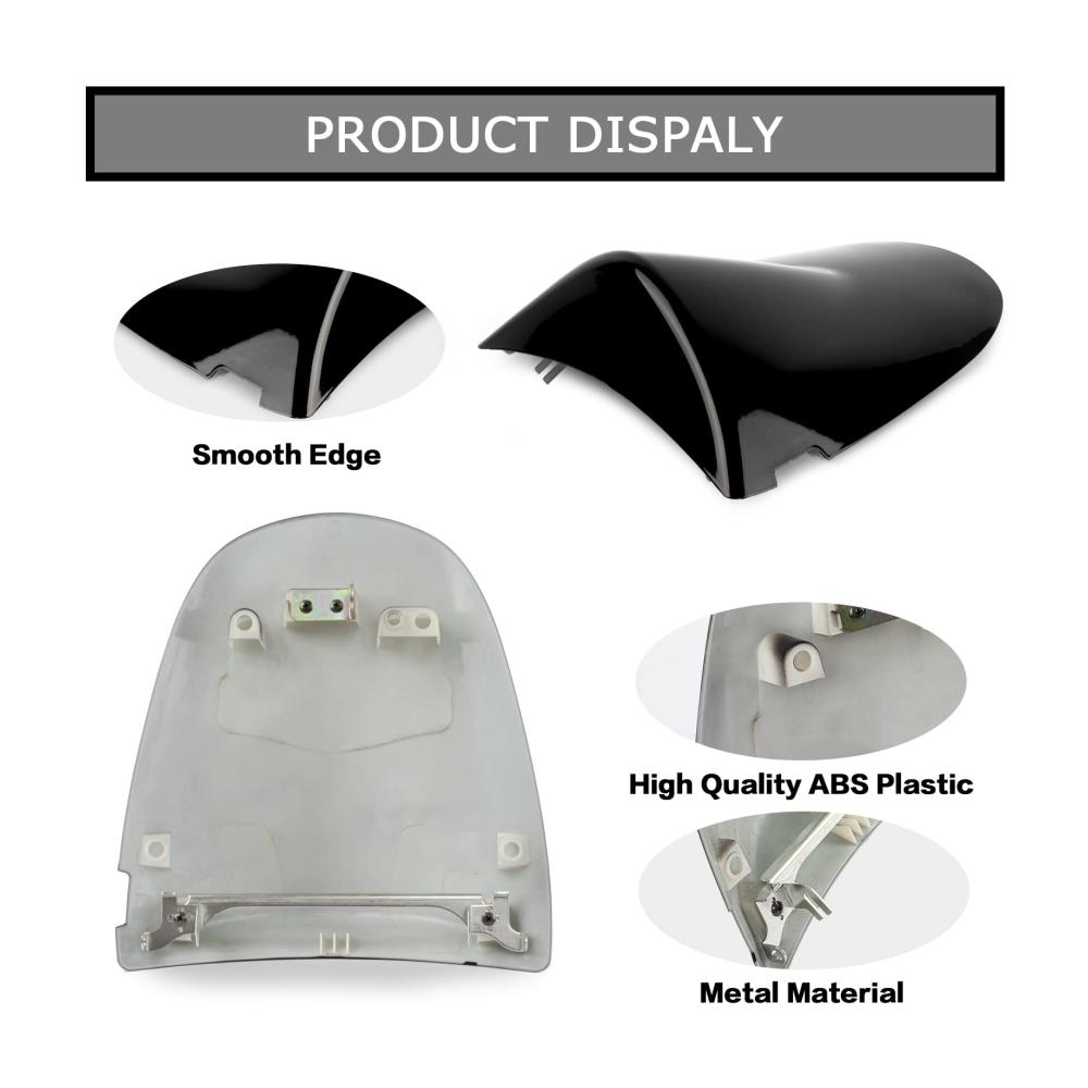 Hochwertige Motorrad Passagier Hinten Beifahrer Sitz Verkleidung für Kawasaki Ninja ZX6R 2003-2004 Z750 Z1000 2003-2006 (Schwarz) - Ultimativer Komfort und Schutz für Ihr Bike