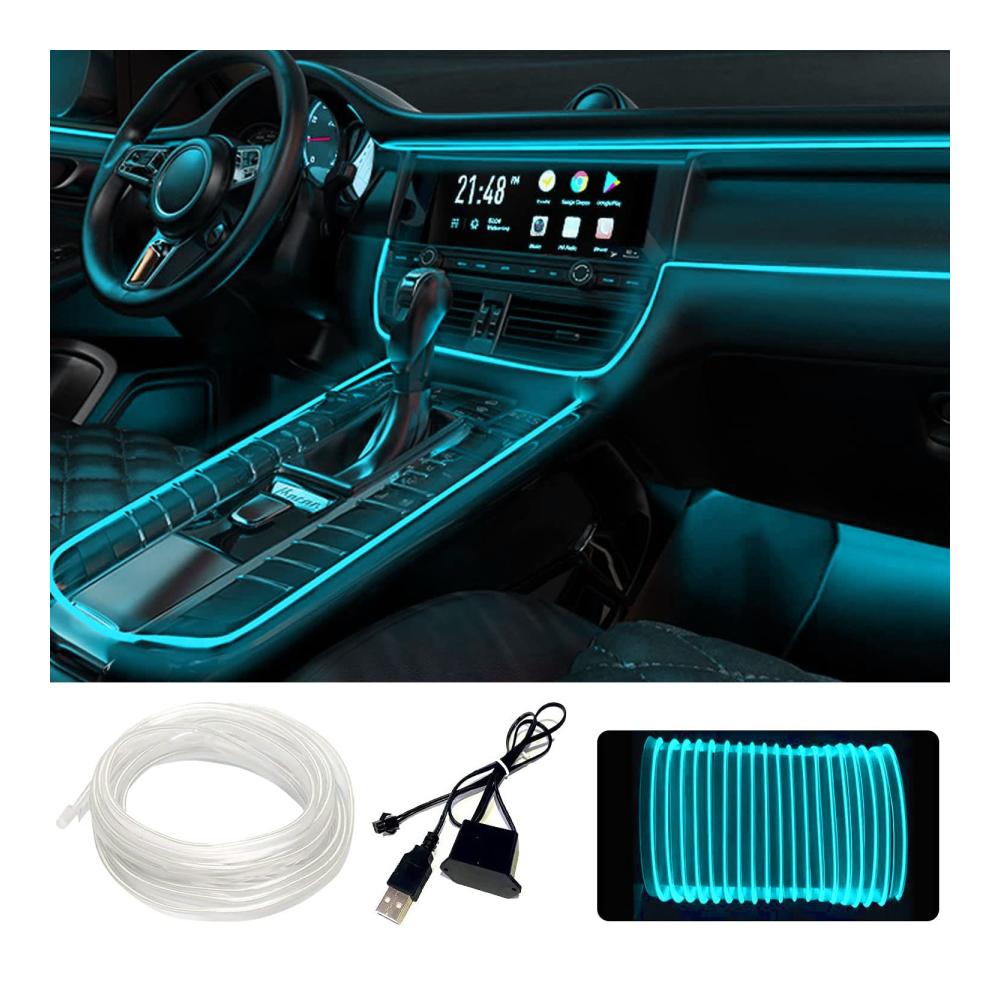LED Innenbeleuchtung Auto Stimmungsvolle Atmosphäre im Fahrzeuginnenraum | Multifunktionale Ambientebeleuchtung mit LED-Streifen | 16 Farben für individuelle Lichteffekte | Einfache Montage