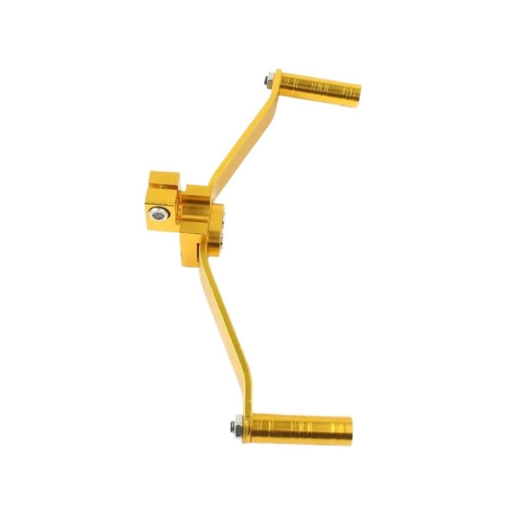 Hochwertiger Gold Schaltstabilisator für Motorräder | CNC Aluminiumlegierung | Verbesserte Schaltleistung | Dual Way Schalthebel Fußstütze Pedal | Langlebige Halterung inklusive