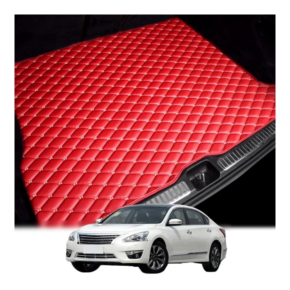 Hochwertige Auto Kofferraum Matte | Passgenaue Schutzmatten für Nissan Teana XV 2013-2017 | Rutschfester Cargo-Liner Teppich | Auto-Leder-Kofferraummatte | Farbe F