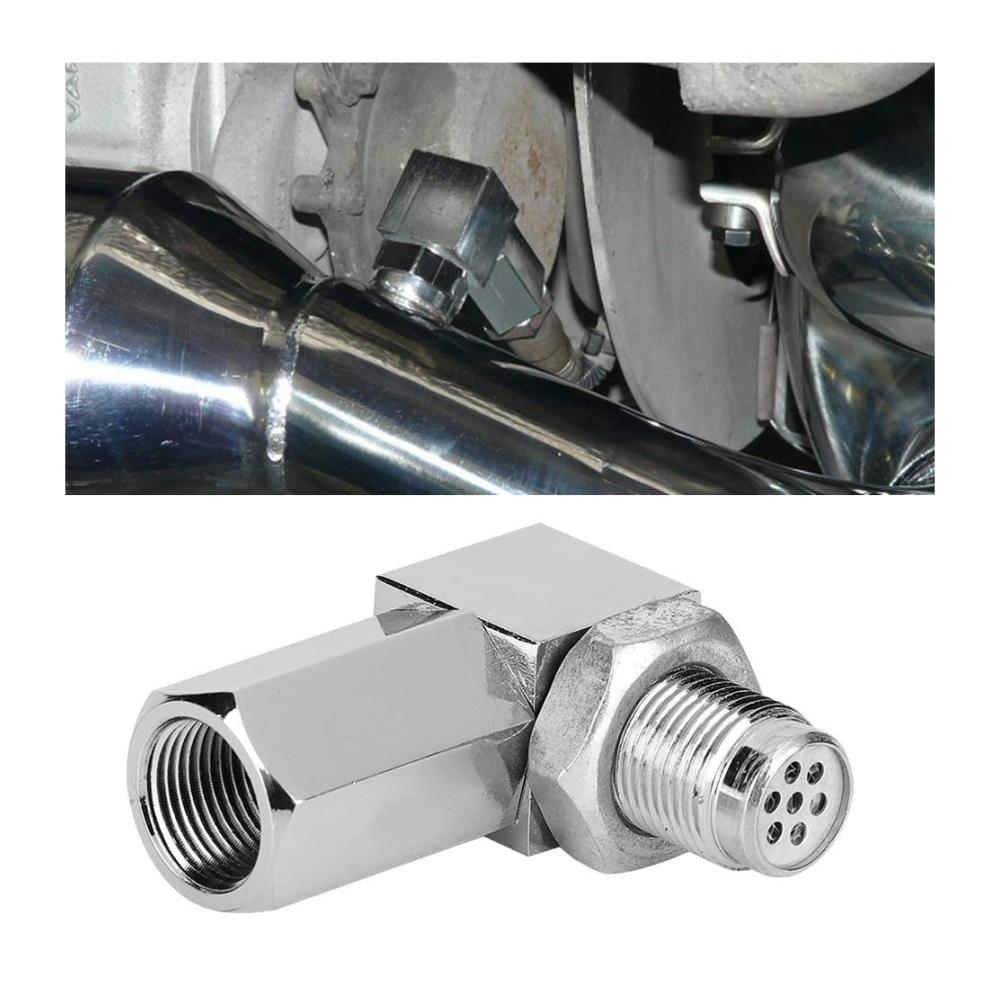 Optimieren Sie die Leistung Ihres Autos mit unseren hochwertigen Lambdasonden | 90° Auto Sauerstoffsensor Distanzstück CEL Bung Fix Check Motorlicht Mini Katalysator Auto Zubehör | M18X1.5 Katalysator