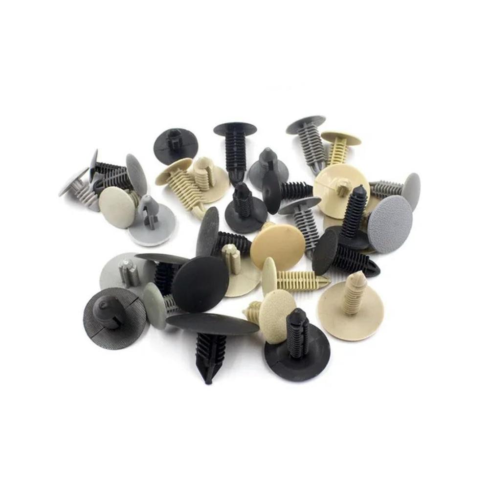 50 Stück Mischung Kleinteile-Set Auto-feste Schrauben Muttern Tüllen Clips & Kunststoff-Druckknöpfe – Quadrat & Rundkopf für vielseitige Anwendungen