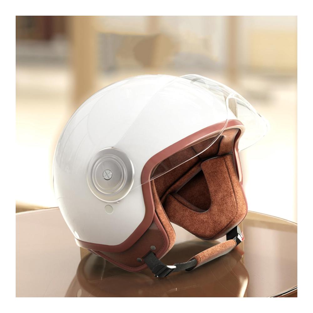 Jethelme Leichter Retro-Halbhelm für Vespa - DOT/ECE-zugelassen Doppelvisier Schnellschnalle - Ideal für Jugendliche und Erwachsene - Jetzt stilvoll und sicher unterwegs
