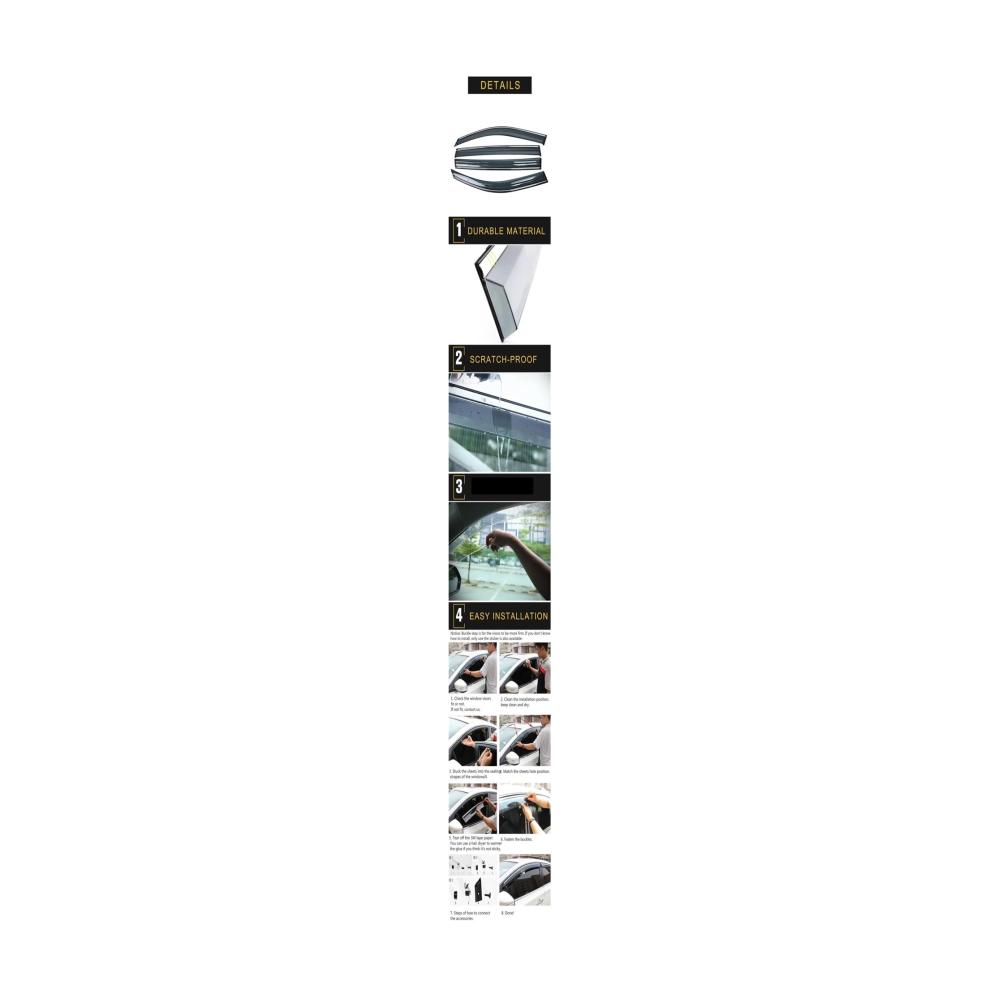 Windabweiser-Set für Mazda 2 Limousine 2008-2010 | Premium Auto Fenster Sonnen- und Regenschutz | Verbesserte Sicht und Komfort | Inklusive Schutzabdeckungen und Aufklebern | Effektiver Schutz und stilvolles Design