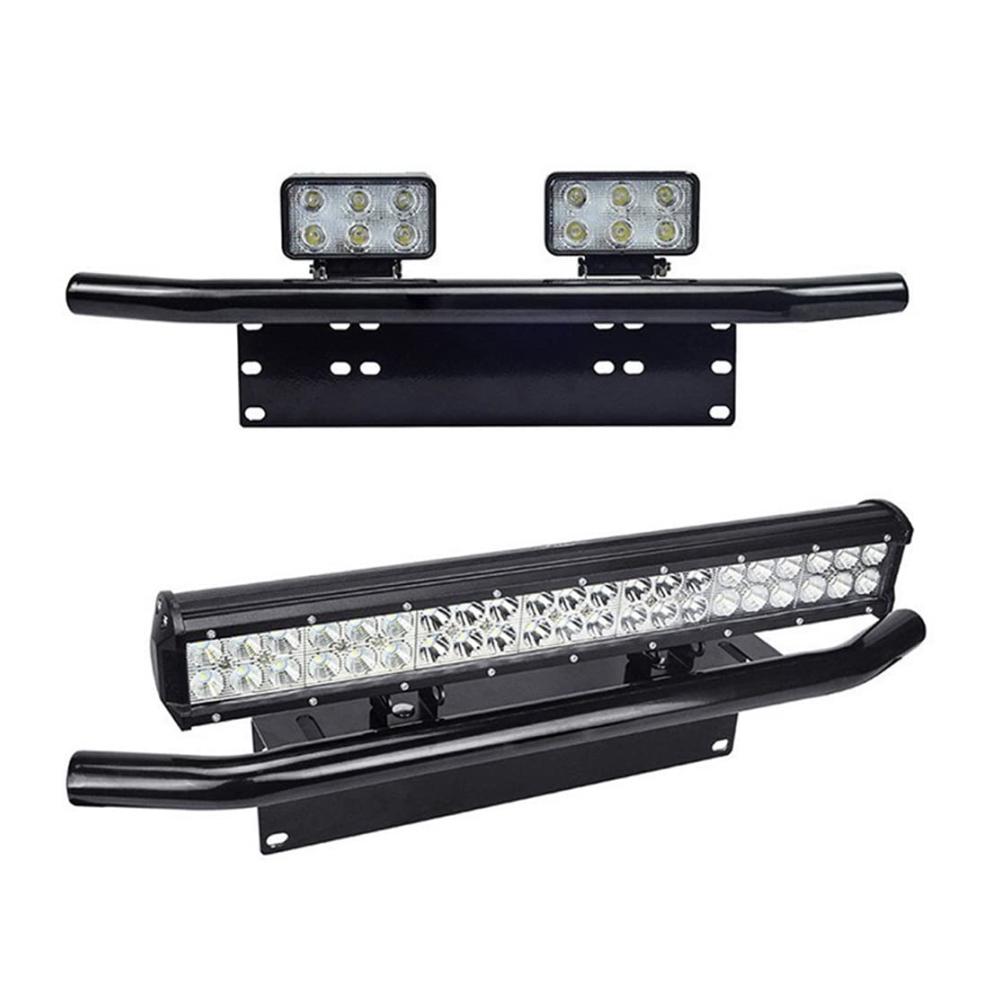 Hochleistungs-Haltefedern Schwarzer LED-Arbeitsscheinwerfer für KFZ LKW Traktoren - Stoßstangenhalterung mit Aluminiumlegierung Nummernschildhalter und Offroad-Beleuchtung