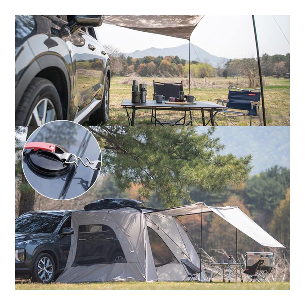 Multifunktionales Zubehör-Set 2er-Pack Saugnäpfe mit 4 S-Haken für Camping Auto Haushalt. Ideal für Halterung Spanner Planen & Zelte