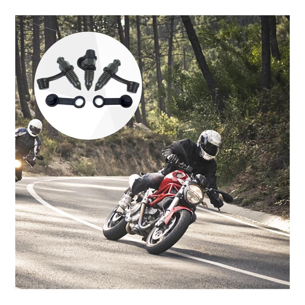 Hochwertige Bremssattel-Entlüftungsschrauben-Set | 15-teilig | Zinklegierung | Mit Nippel & Staubkappe | Perfekt für Motorrad & Fahrrad | M8 x 125mm | Robustes Armeegrün