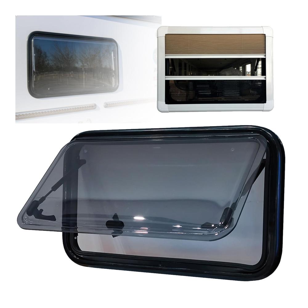 Hochwertiges 900x500mm Wohnmobil-Fenster für Wohnwagen | Ausstellfenster Seitenfenster RV Klappfenster | Externes Push-System | Ideale Lösung für Ihren Wohnmobilumbau