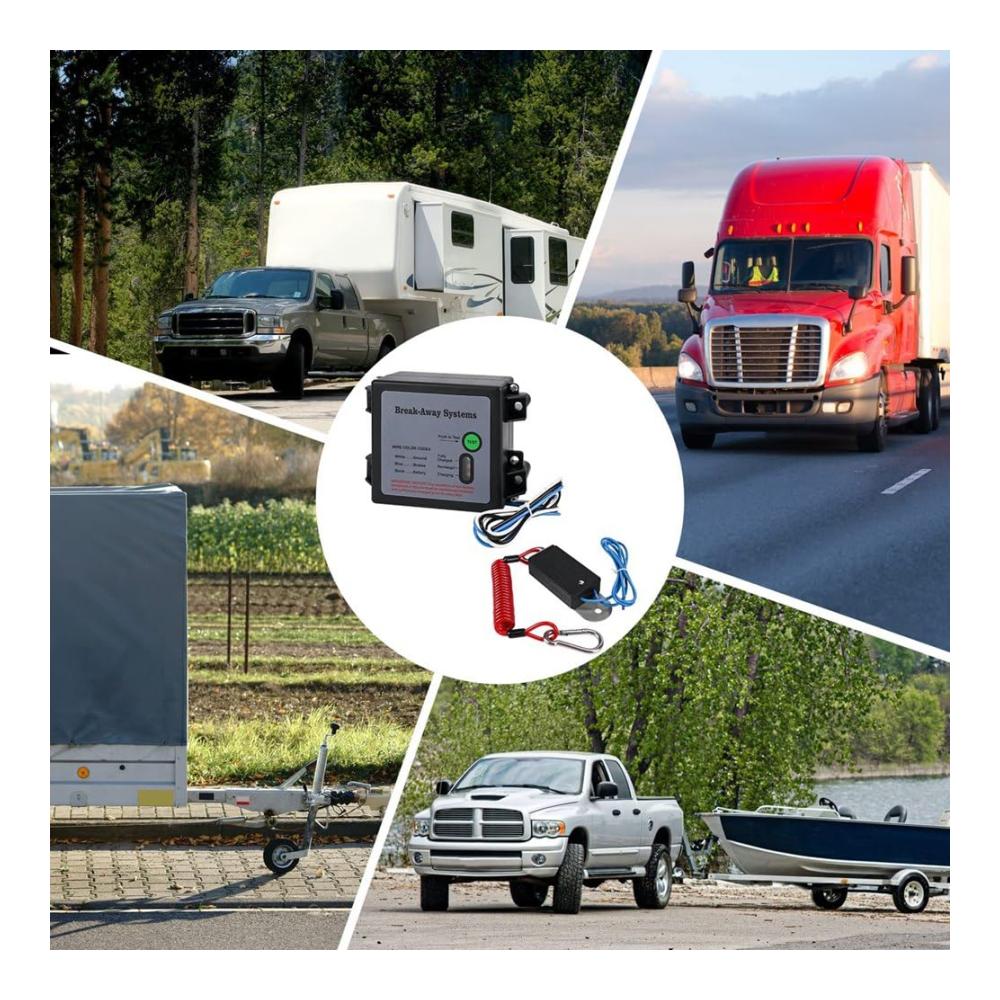 Upgrade deinen Fahrkomfort Hochleistungs-Bremsbeläge für sicheres Anhalten | Innovatives Anhängerbremsen Breakaway Kit mit LED-Testlicht & elektrischem Abreißsystem | Praktisches Abreißset für zuverlässige Sicherheit auf der Straße