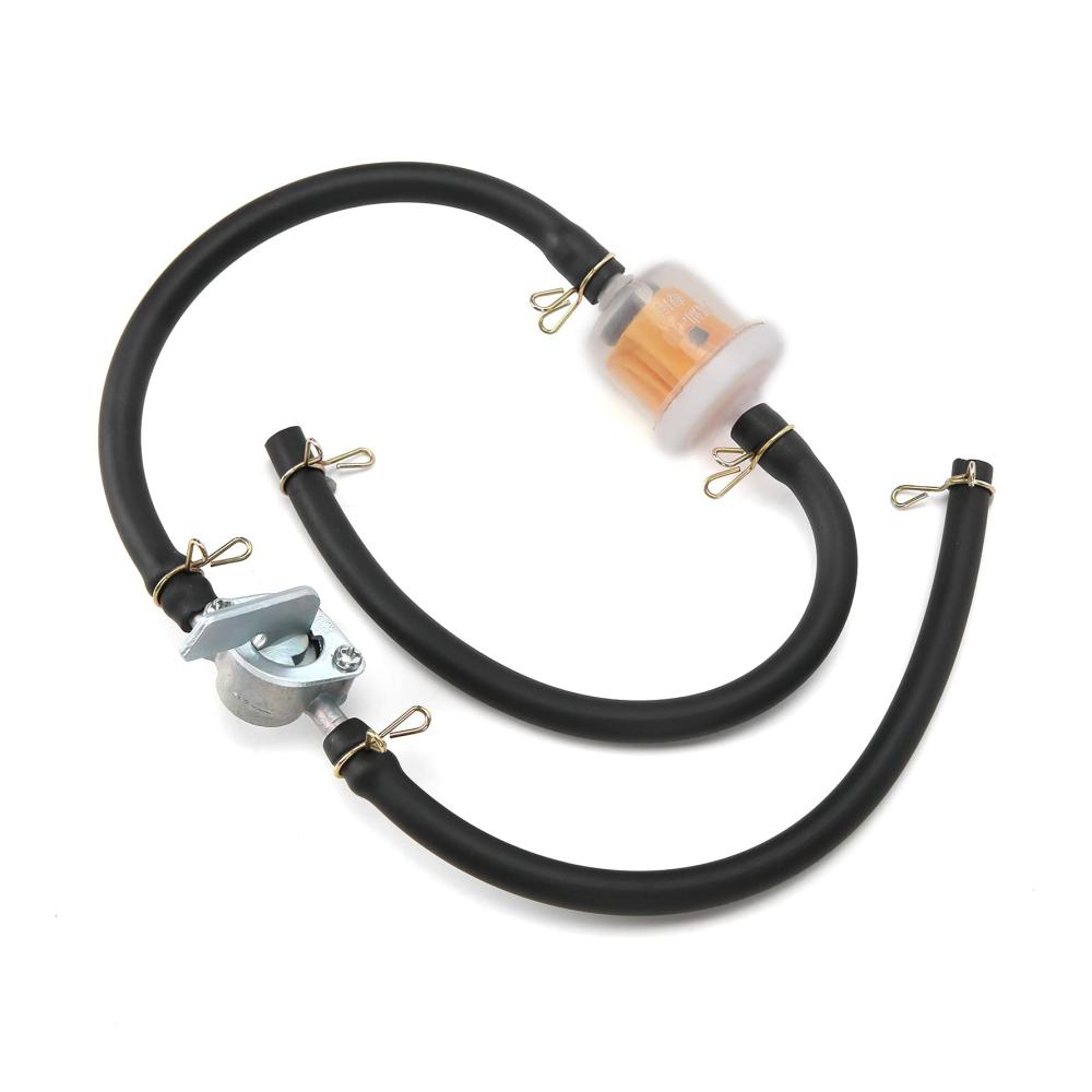Kraftstofftankhahn Klemmen-Set für ATV & Dirtbikes – 6mm Flexibles Filterrohr mit Absperrventil. Universell einsetzbar 236 Zoll lang. Hohe Qualität & einfache Installation