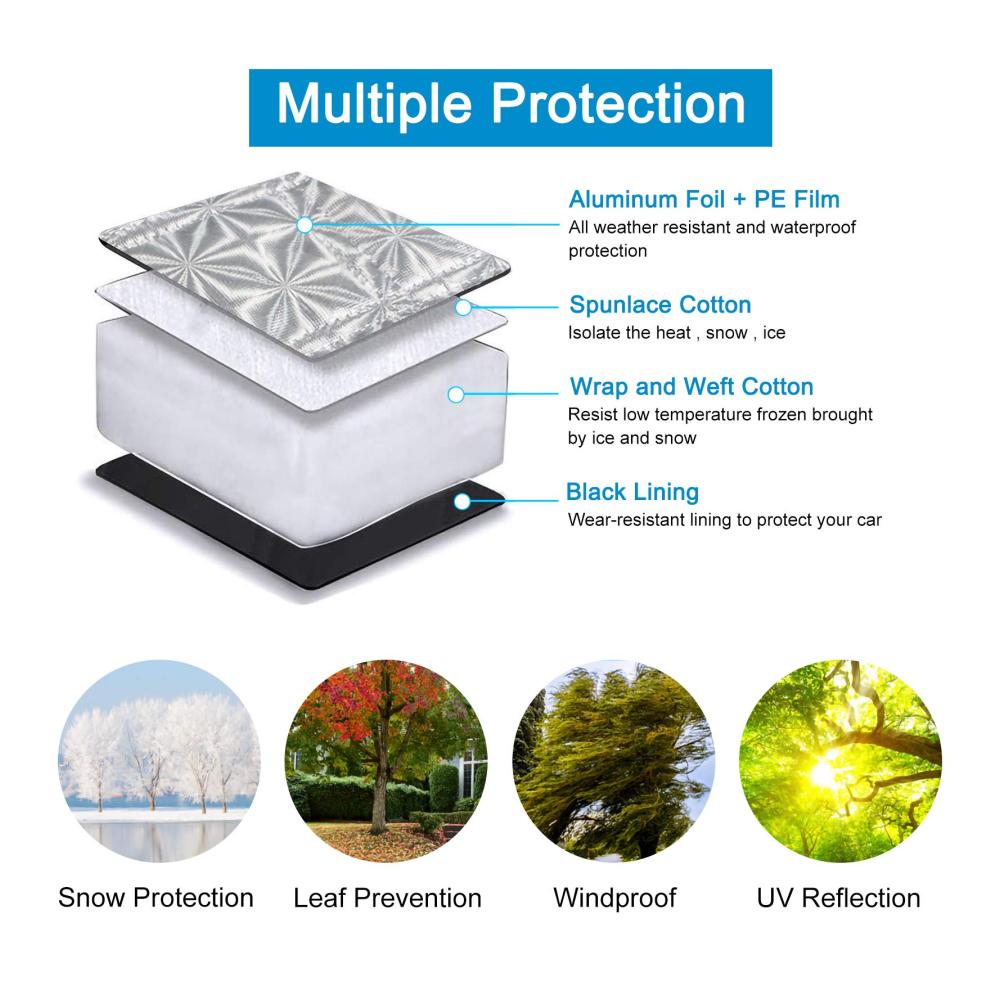 Eisschutzfolien Frontscheibenabdeckung Auto | Magnet Fixierung | Winterabdeckung gegen Frost Schnee UV-Strahlung & Sonne | Faltbar & Abnehmbar | 147x116cm | Opamoo
