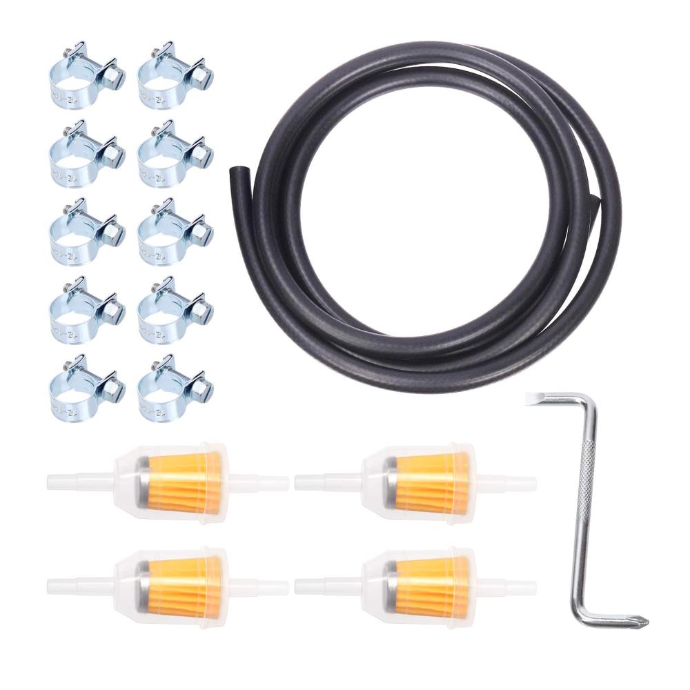 Erstaunliches Set! Swpeet 16 Stk. Kraftstoffleitungen & Schläuche 5/16 Zoll ID 2m & 65ft Länge. Inklusive Kraftstofffilter & 10 verzinkten Mini-Kraftstoffeinspritzleitungen. Ideal für Autos