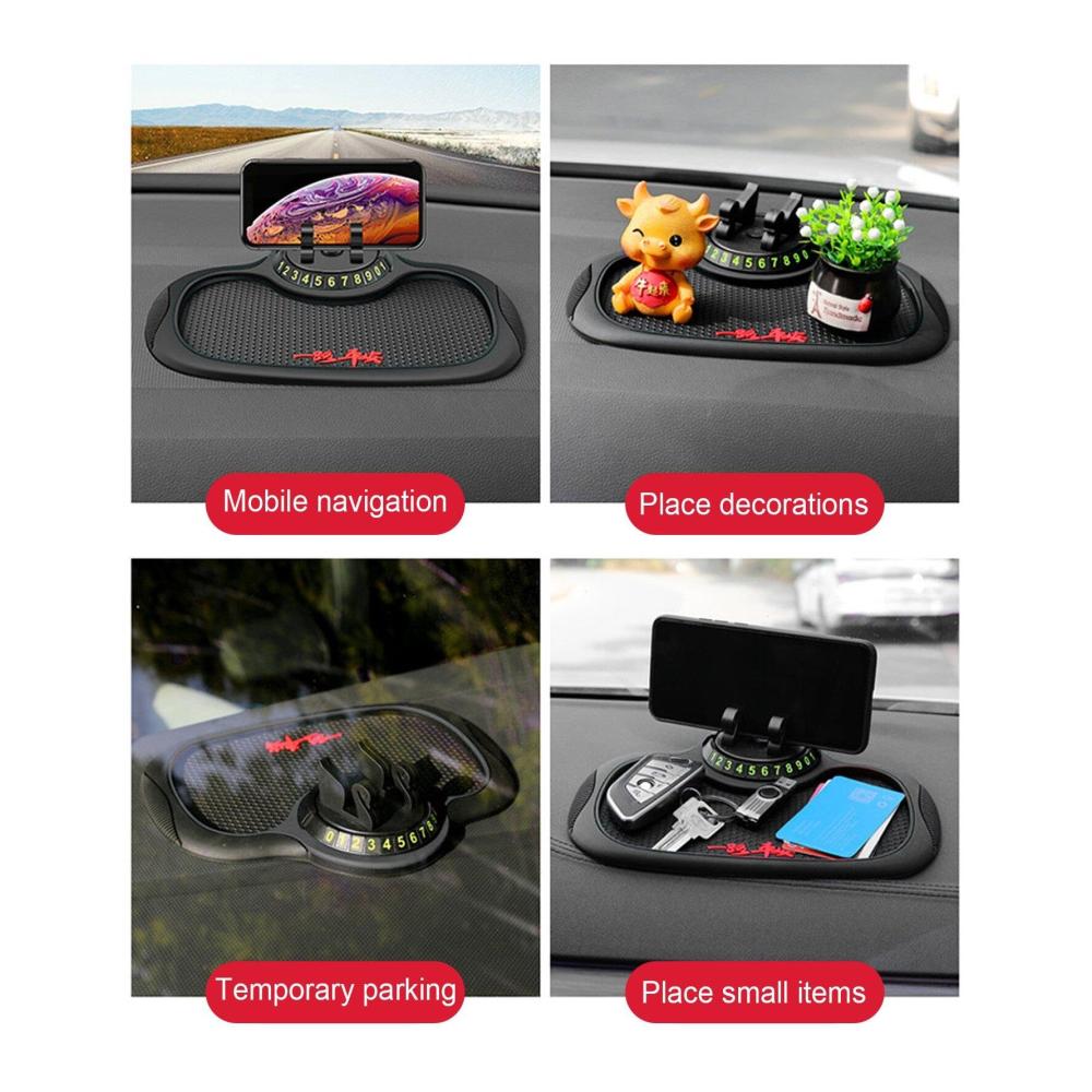 Premium Antirutschmatten fürs Auto | Inklusive Telefonhalter, Armaturenbrettpolster & Parknummer | Extra Großes Pad für Schlüsselgeräte | Sichern Sie Ihre Fahrt jetzt