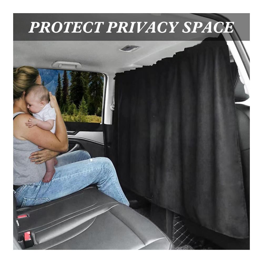 KKJSK Seitenscheiben Sonnenschutz Auto Rollo 140x80cm - 2 Stück Auto Trennvorhänge für Camping UV-Schutz Verdunkelung - Praktische Schlafhilfe und Sichtschutz im Auto