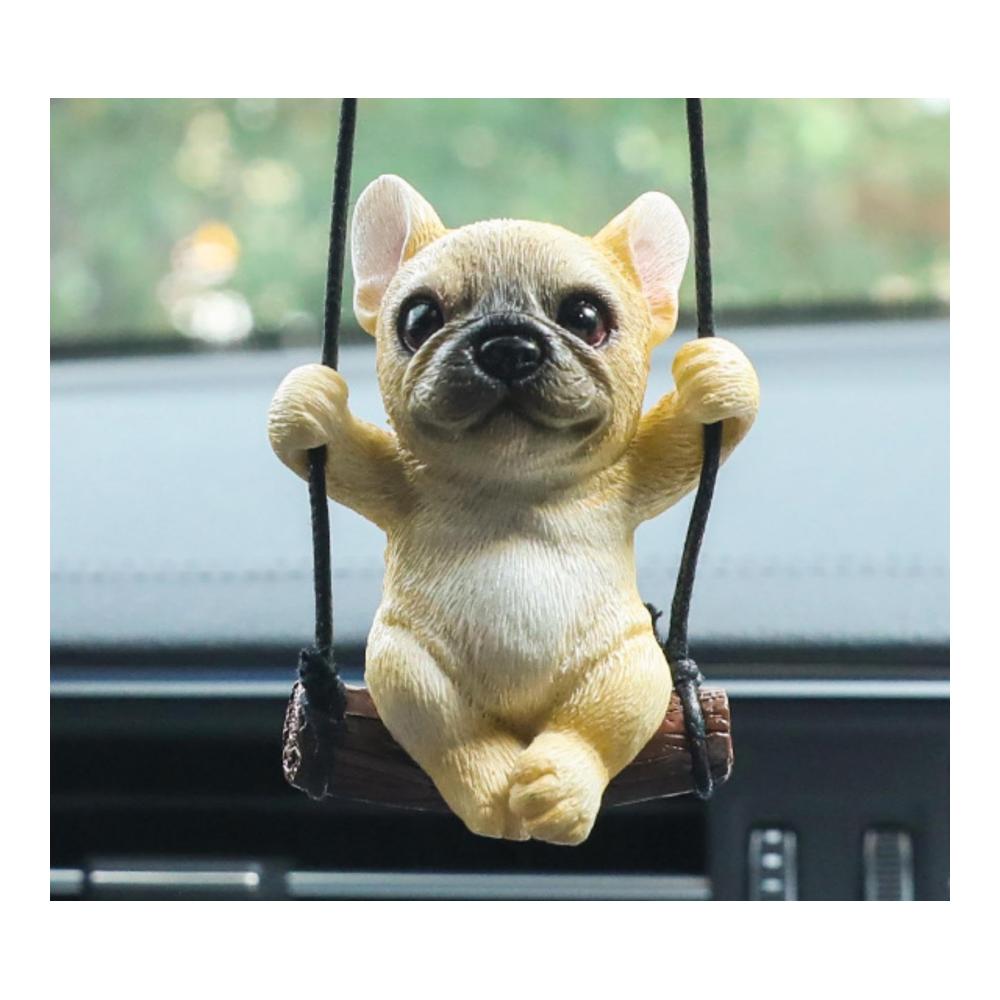 2 Stück Auto Schaukel Anhänger | Innenspiegel Set für Rückspiegel | Niedliche Mini Anhänger für Auto | Hund Motiv | Lustiges Geschenk für Autofahrer