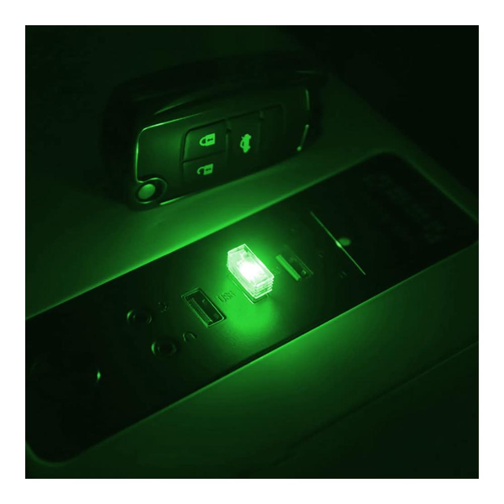 Erzeugen Sie eine gemütliche Atmosphäre im Auto – 10er Set Plug-in-USB-LED-Lichter für Innenbeleuchtung - Grüne USB-Auto-Atmosphärenlichter