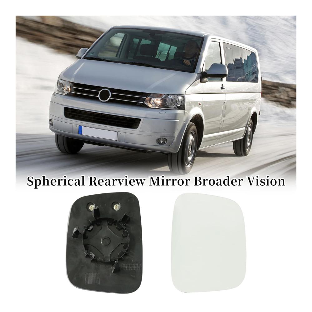 Ersetzen Sie Ihren defekten Spiegel mit Leichtigkeit - Hochwertiges Rückspiegelglas für VW T5 (Transporter) 2003-2009 und VW Caddy 2004-2010 - Unterstützt bequeme Heizfunktion und einfache Montage/Entfernung (R