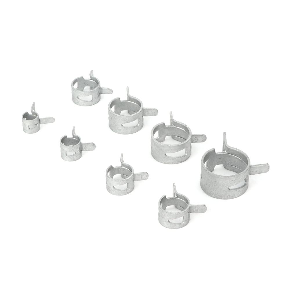 Hochwertiges 160-teiliges Klemmen-Set für Automobile und Rohre | 8 Größen Federband-Schellen mit Box | Ideal für Kraftstoff- und Silikonschläuche | Robuste Niederdruck-Luft-Clip-Klemmen für Vielseitigkeit